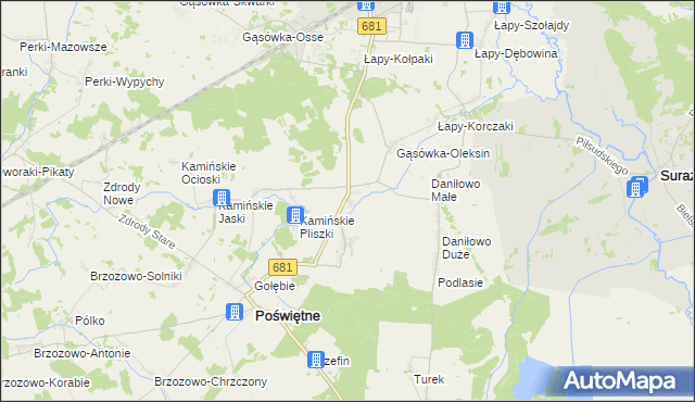 mapa Gąsówka Stara, Gąsówka Stara na mapie Targeo