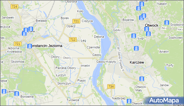 mapa Gassy, Gassy na mapie Targeo