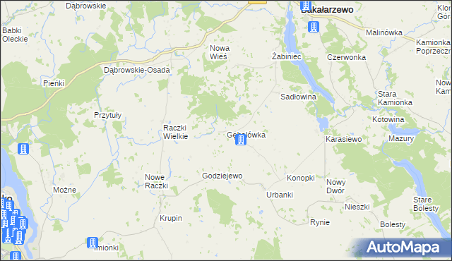mapa Gębalówka gmina Bakałarzewo, Gębalówka gmina Bakałarzewo na mapie Targeo