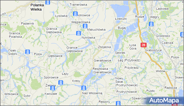 mapa Gierałtowiczki, Gierałtowiczki na mapie Targeo