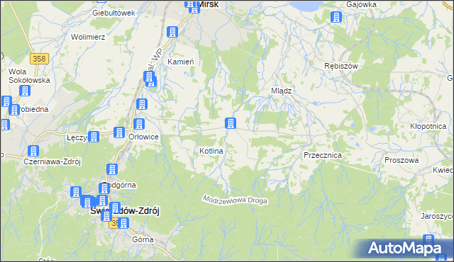 mapa Gierczyn gmina Mirsk, Gierczyn gmina Mirsk na mapie Targeo