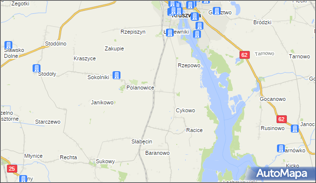 mapa Giżewo, Giżewo na mapie Targeo