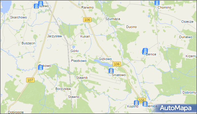 mapa Giżkowo, Giżkowo na mapie Targeo