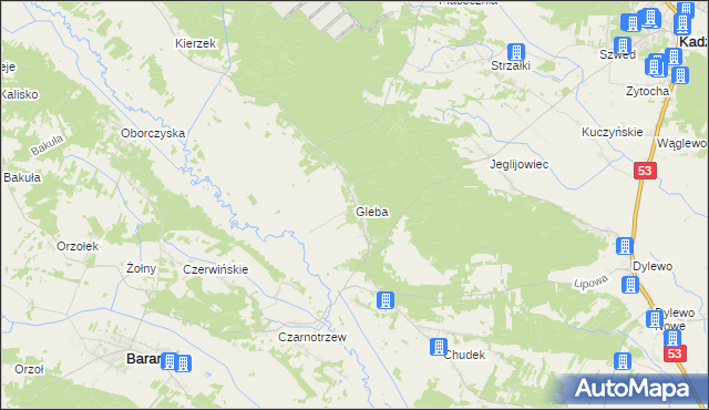 mapa Gleba, Gleba na mapie Targeo