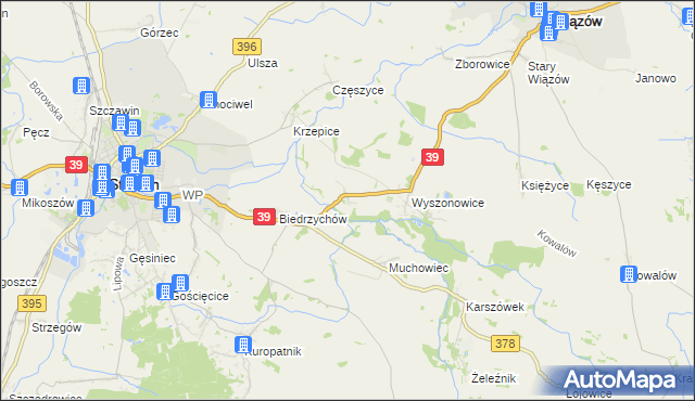 mapa Głęboka gmina Strzelin, Głęboka gmina Strzelin na mapie Targeo
