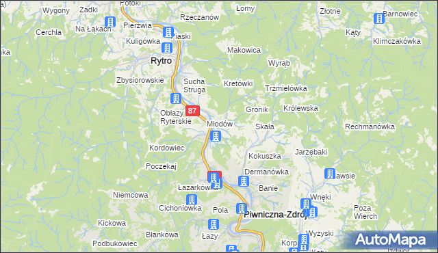 mapa Głębokie gmina Piwniczna-Zdrój, Głębokie gmina Piwniczna-Zdrój na mapie Targeo