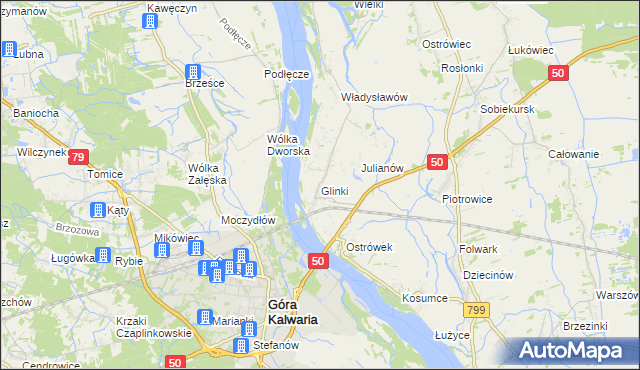 mapa Glinki gmina Karczew, Glinki gmina Karczew na mapie Targeo