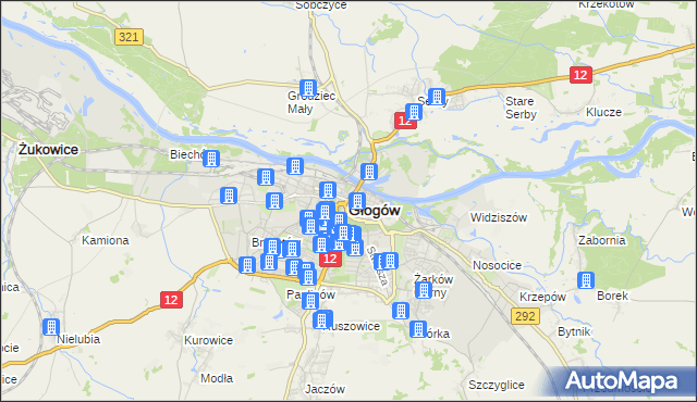 mapa Głogów, Głogów na mapie Targeo