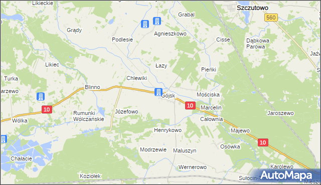 mapa Gójsk, Gójsk na mapie Targeo