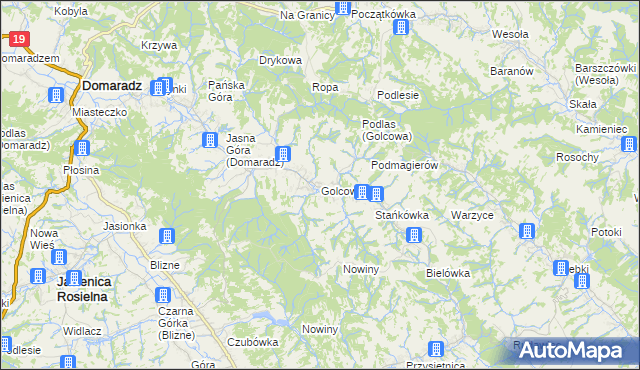 mapa Golcowa, Golcowa na mapie Targeo