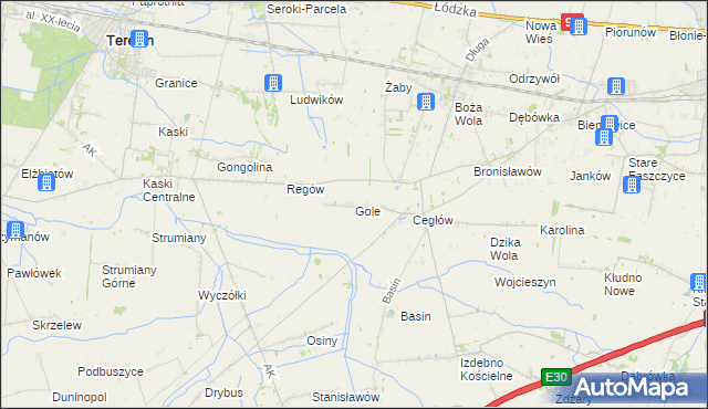 mapa Gole gmina Baranów, Gole gmina Baranów na mapie Targeo