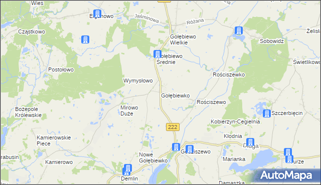 mapa Gołębiewko gmina Trąbki Wielkie, Gołębiewko gmina Trąbki Wielkie na mapie Targeo