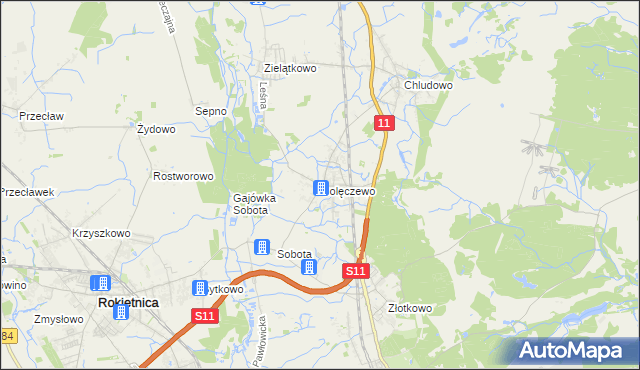 mapa Golęczewo, Golęczewo na mapie Targeo