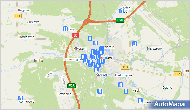 mapa Goleniów, Goleniów na mapie Targeo
