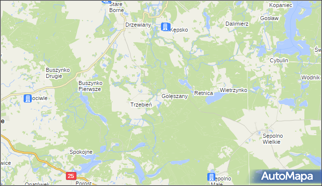 mapa Golęszany, Golęszany na mapie Targeo