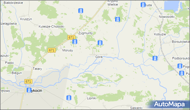 mapa Góra gmina Krypno, Góra gmina Krypno na mapie Targeo