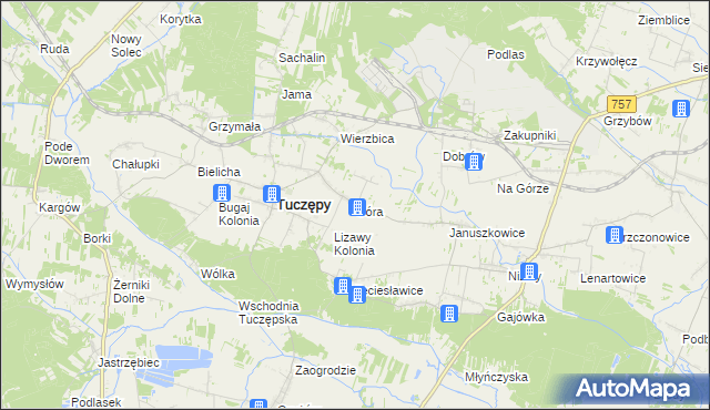 mapa Góra gmina Tuczępy, Góra gmina Tuczępy na mapie Targeo