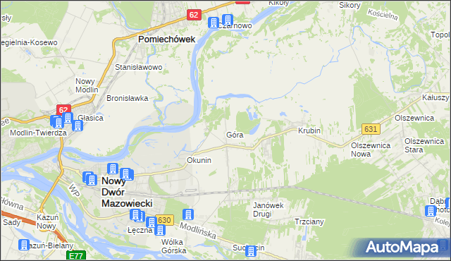 mapa Góra gmina Wieliszew, Góra gmina Wieliszew na mapie Targeo
