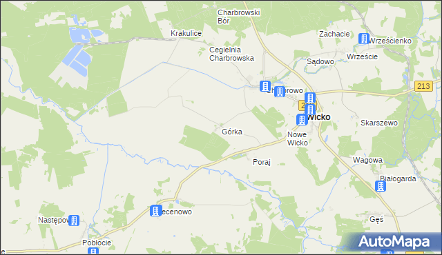 mapa Górka gmina Wicko, Górka gmina Wicko na mapie Targeo