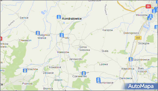 mapa Górka Sobocka, Górka Sobocka na mapie Targeo