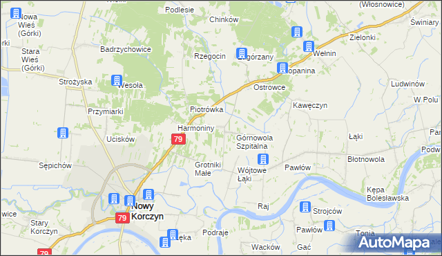 mapa Górnowola, Górnowola na mapie Targeo