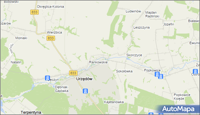 mapa Góry gmina Urzędów, Góry gmina Urzędów na mapie Targeo