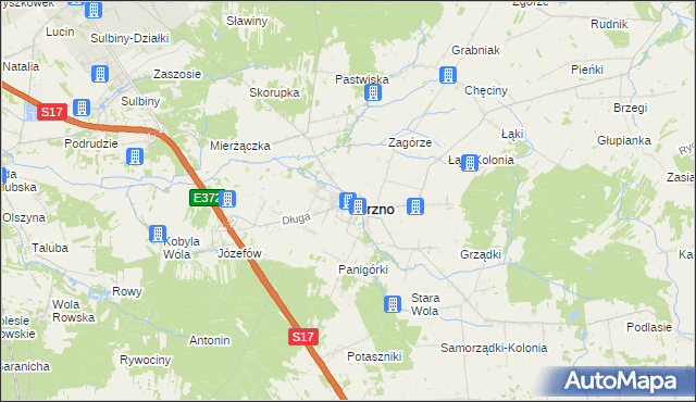 mapa Górzno powiat garwoliński, Górzno powiat garwoliński na mapie Targeo