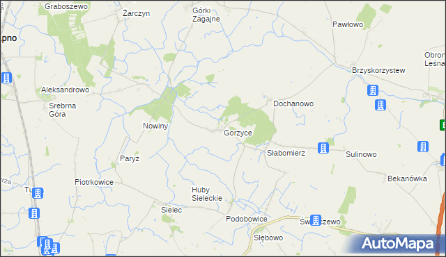mapa Gorzyce gmina Żnin, Gorzyce gmina Żnin na mapie Targeo