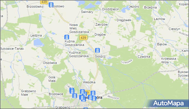 mapa Goszcz, Goszcz na mapie Targeo