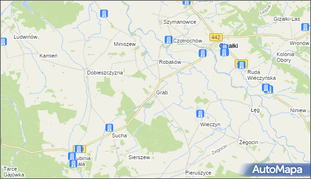 mapa Grab gmina Czermin, Grab gmina Czermin na mapie Targeo