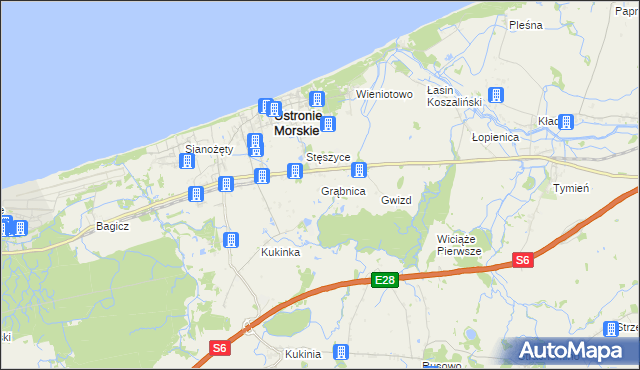 mapa Grąbnica, Grąbnica na mapie Targeo