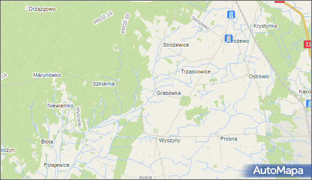 mapa Grabówka gmina Budzyń, Grabówka gmina Budzyń na mapie Targeo