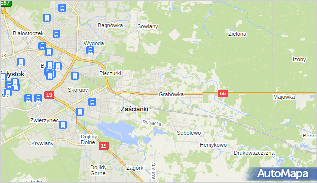 mapa Grabówka gmina Supraśl, Grabówka gmina Supraśl na mapie Targeo