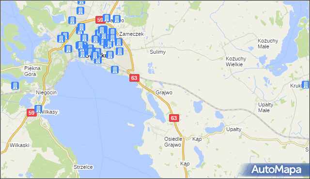 mapa Grajwo, Grajwo na mapie Targeo
