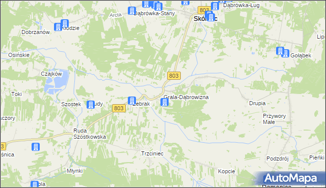 mapa Grala-Dąbrowizna, Grala-Dąbrowizna na mapie Targeo