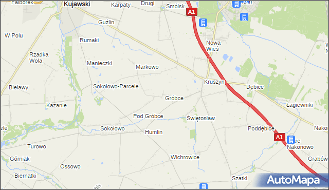 mapa Gróbce, Gróbce na mapie Targeo