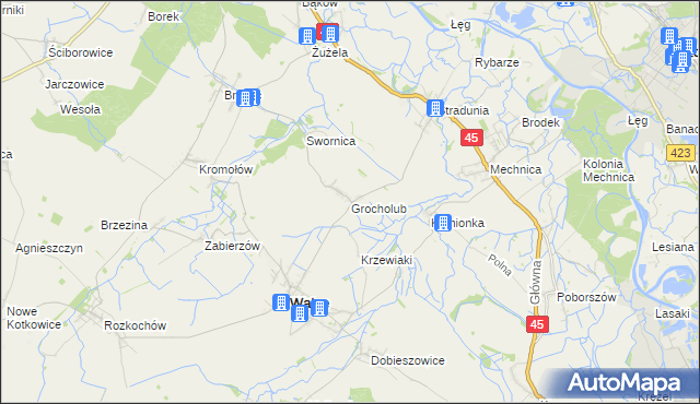 mapa Grocholub, Grocholub na mapie Targeo