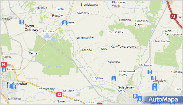 mapa Grochówek, Grochówek na mapie Targeo