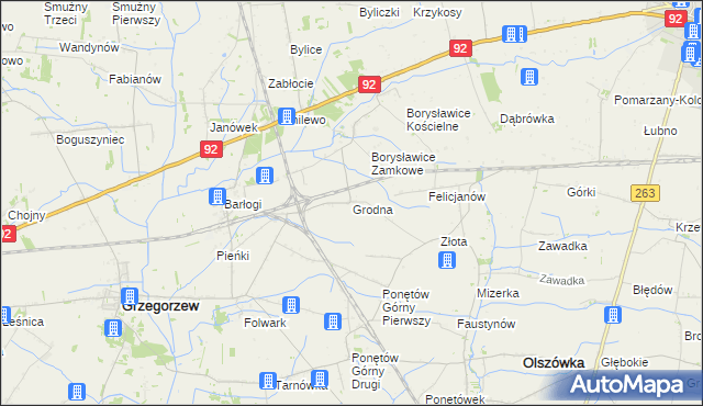 mapa Grodna, Grodna na mapie Targeo