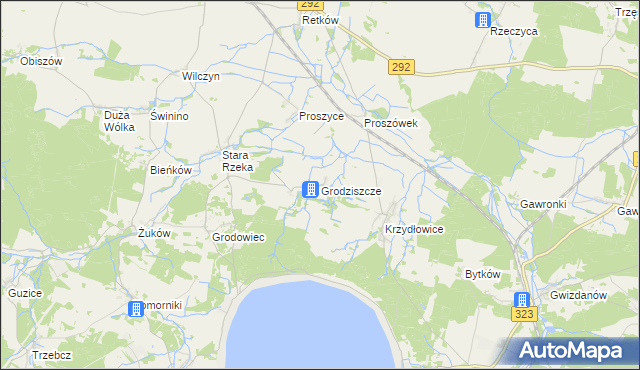 mapa Grodziszcze gmina Grębocice, Grodziszcze gmina Grębocice na mapie Targeo