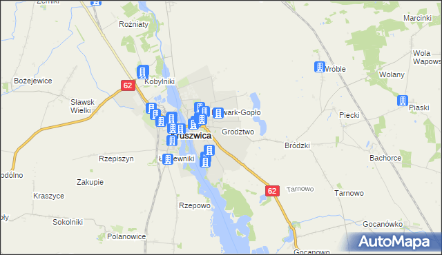 mapa Grodztwo gmina Kruszwica, Grodztwo gmina Kruszwica na mapie Targeo