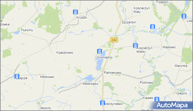 mapa Gromadno gmina Wyrzysk, Gromadno gmina Wyrzysk na mapie Targeo
