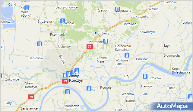 mapa Grotniki Małe, Grotniki Małe na mapie Targeo