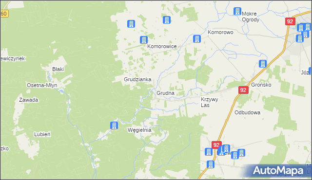 mapa Grudna gmina Miedzichowo, Grudna gmina Miedzichowo na mapie Targeo