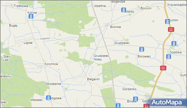 mapa Grudzielec Nowy, Grudzielec Nowy na mapie Targeo