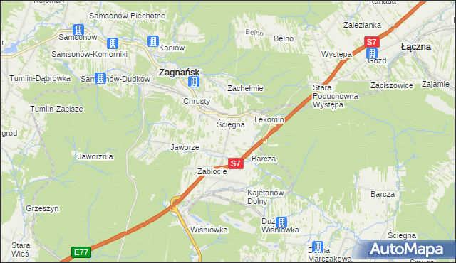 mapa Gruszka gmina Zagnańsk, Gruszka gmina Zagnańsk na mapie Targeo