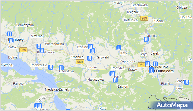 mapa Grywałd, Grywałd na mapie Targeo