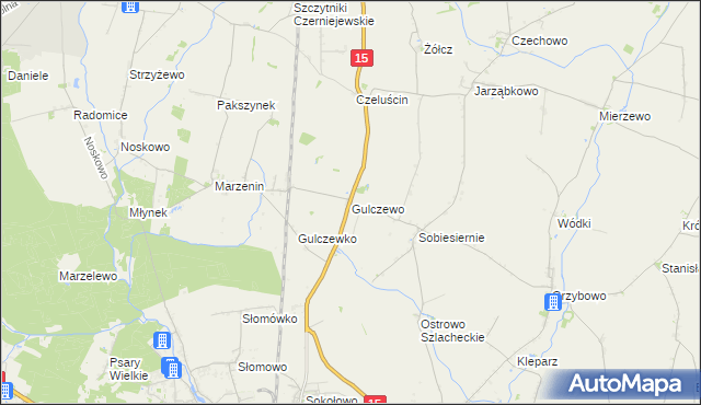 mapa Gulczewo gmina Września, Gulczewo gmina Września na mapie Targeo