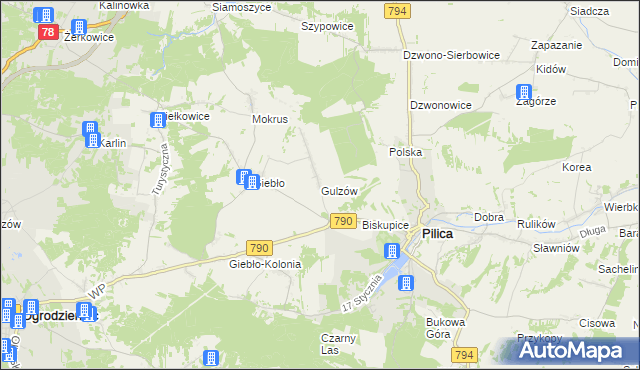 mapa Gulzów, Gulzów na mapie Targeo