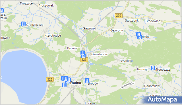 mapa Gwizdanów, Gwizdanów na mapie Targeo